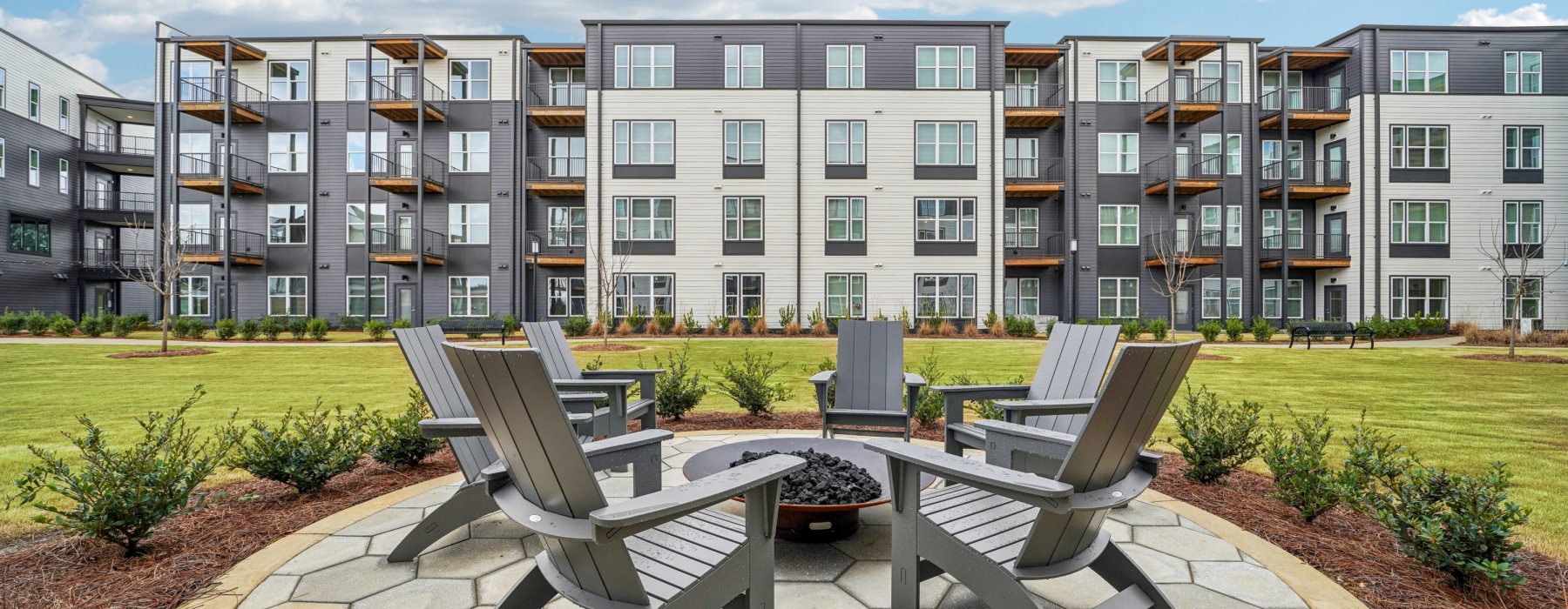 Fire side lounge area with seating and patio area Colina Hillside