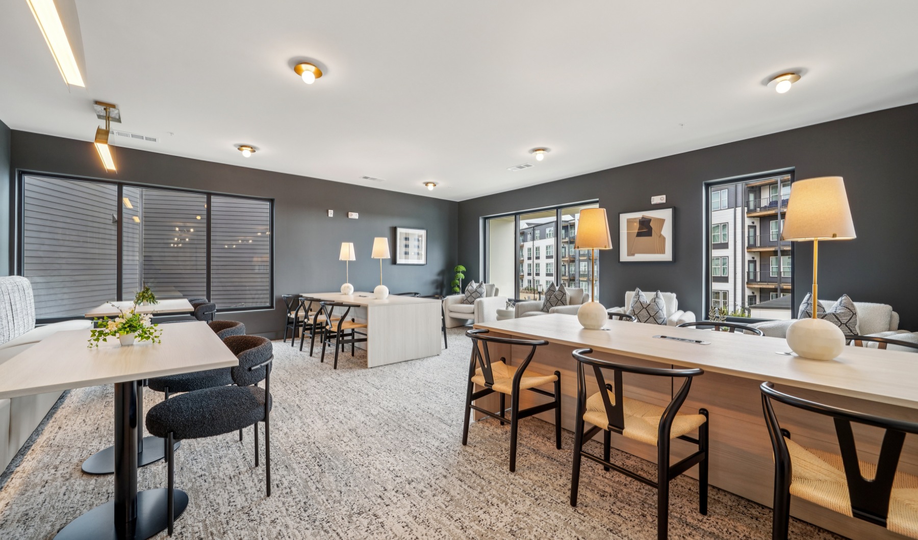 Large co-working lounge at Colina Hillside in Hoover, AL