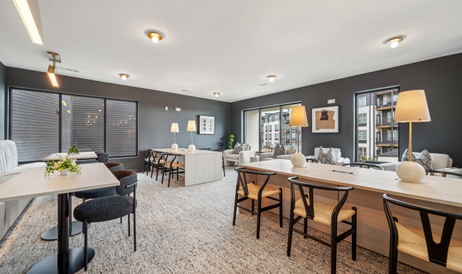 Large co-working lounge at Colina Hillside in Hoover, AL